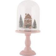 Clayre & Eef Kerstdecoratie met LED-verlichting Ø 17x36 cm Roze Kunsts...