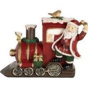 Clayre & Eef Kerstdecoratie Beeld Kerstman 16x10x13 cm Rood Kunststof