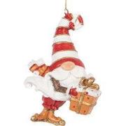 Clayre & Eef Kersthanger Kabouter 10 cm Rood Kunststof