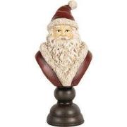 Clayre & Eef Kerstdecoratie Beeld Kerstman 11x8x22 cm Rood Kunststof