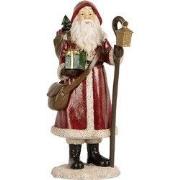 Clayre & Eef Kerstdecoratie Beeld Kerstman 26 cm Rood Kunststof