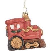 Clayre & Eef Kersthanger Trein 9x5x9 cm Rood Kunststof