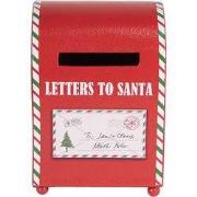 Clayre & Eef Kerstdecoratie Brievenbus 14x13x19 cm Rood Metaal