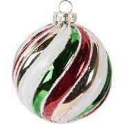 Clayre & Eef Kerstbal Ø 8x8 cm Meerkleurig Glas