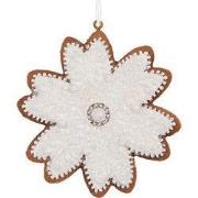 Clayre & Eef Kersthanger Sneeuwvlok 9x1x10 cm Wit Kunststof