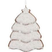 Clayre & Eef Kersthanger Kerstboom 8x1x10 cm Wit Kunststof