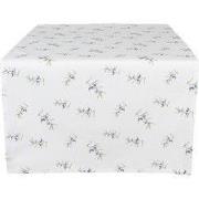 Clayre & Eef Tafelloper 50x140 cm Wit Katoen Olijven