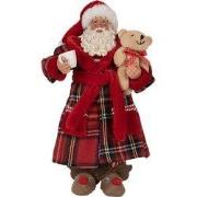 Clayre & Eef Kerstdecoratie Beeld Kerstman 27 cm Rood Kunststof