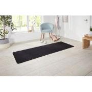 Loper Laagpolig Effen Uni Vloerkleed - Nasty - Zwart - 80x300 cm