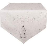 Clayre & Eef Tafelloper 50x160 cm Beige Grijs Katoen Konijn