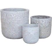 PTMD Matija White Round Ceramic Pot Rough Finish SV3