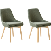 MELFORT - Eetkamerstoel set van 2 - Donkergroen - Polyester