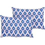 CERIANA - Tuinkussen set van 2 - Blauw/Roze - 40 x 60 cm - Polyester