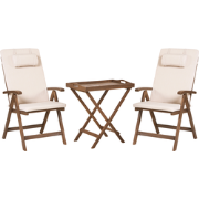 AMANTEA PREMIUM - Bistroset - Lichtbeige - Acaciahout