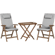 AMANTEA PREMIUM - Bistroset - Grijsmelange - Acaciahout