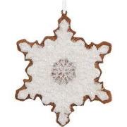 Clayre & Eef Kersthanger Sneeuwvlok 9x1x10 cm Wit Kunststof