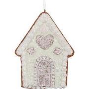Clayre & Eef Kersthanger Gingerbread house 8x1x10 cm Groen Kunststof