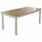 Eettafel decor hout en witte poten L180 cm - NORI