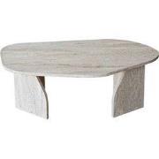 Salontafel met organisch gevormd blad en brede poten L105 cm - ROCK