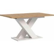 Motion Eetkamertafel X-Poot 90x150/190cm Wit, Eiken Decor