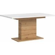 Motion Eetkamertafel Zuilpoot 90x150/190cm Wit, Eiken Decor