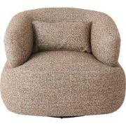 Draaistoel in bruin stof REGIS