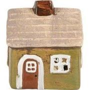 Clayre & Eef Waxinelichthouder Huis 8x7x10 cm Groen Keramiek