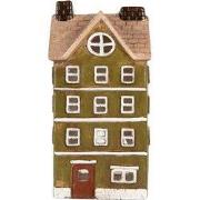 Clayre & Eef Waxinelichthouder Huis 20x17x39 cm Groen Keramiek