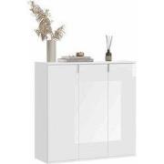 Projektxschoenenkast 3-deurs wit / wit hoogglans