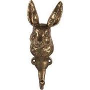 Clayre & Eef Wandhaak Konijn 7x4x18 cm Goudkleurig Metaal