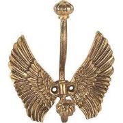 Clayre & Eef Wandhaak Vleugels 12x6x13 cm Goudkleurig Metaal