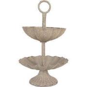 Clayre & Eef Etagère Ø 15x24 cm Grijs Metaal