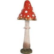 Clayre & Eef Decoratie Beeld Paddenstoel Ø 9x23 cm Rood Polyresin