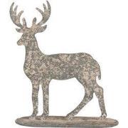Clayre & Eef Decoratie Beeld Rendier 17x8x18 cm Grijs Metaal