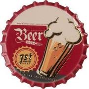 Clayre & Eef Magneet Beer Ø 7x2 cm Rood Metaal