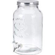 Glazen Sapkan met kraan - Limonadetap met kraantje - 5,5 liter