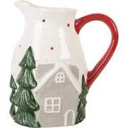 Clayre & Eef Decoratie Kan 19x14x20 cm Beige Keramiek