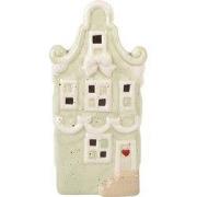 Clayre & Eef Decoratie Huis met LED Huis 11x9x22 cm Groen Keramiek