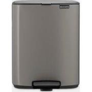 Bo Pedaalemmer, 12 liter, stil sluitend, kunststof binnenemmer - Plati...