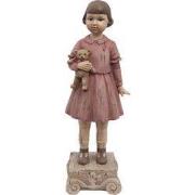 Clayre & Eef Beeld Meisje 9x7x24 cm Roze Polyresin