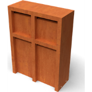 Litru Quatro cortenstaal Brievenbus met 4 bussen L75 x B30 x H100 cm