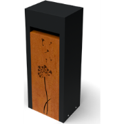 Libus Combo zwart/ Corten L30 x B40 x H100 cm met BlowBall motief