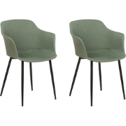 ELIM - Eetkamerstoel set van 2 - Donkergroen - Polyester