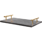 DIMARI - Decoratief dienblad - Zwart - Marmer