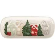 Clayre & Eef Decoratie schaal 30x12x3 cm Wit Keramiek