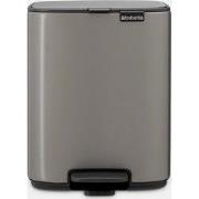 Bo Pedaalemmer, 7 liter, stil sluitend, kunststof binnenemmer - Platin...