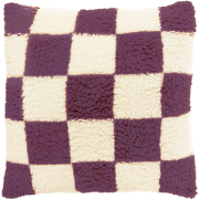 Unique Living - Sierkussen Check 53x53cm - Dove White/ Dark Purple