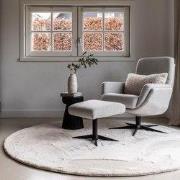 Rond Zacht Hoogpolig Vloerkleed Lux Creme Wit; Creme - Polyester - Ron...