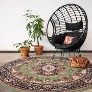 Rond Vintage vloerkleed Nain Perzisch Groen - Polypropyleen - Rond 200...