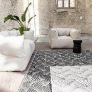 Buitenkleed Deco zwart/wit dubbelzijdig Zwart; Wit - Polypropyleen - 2...